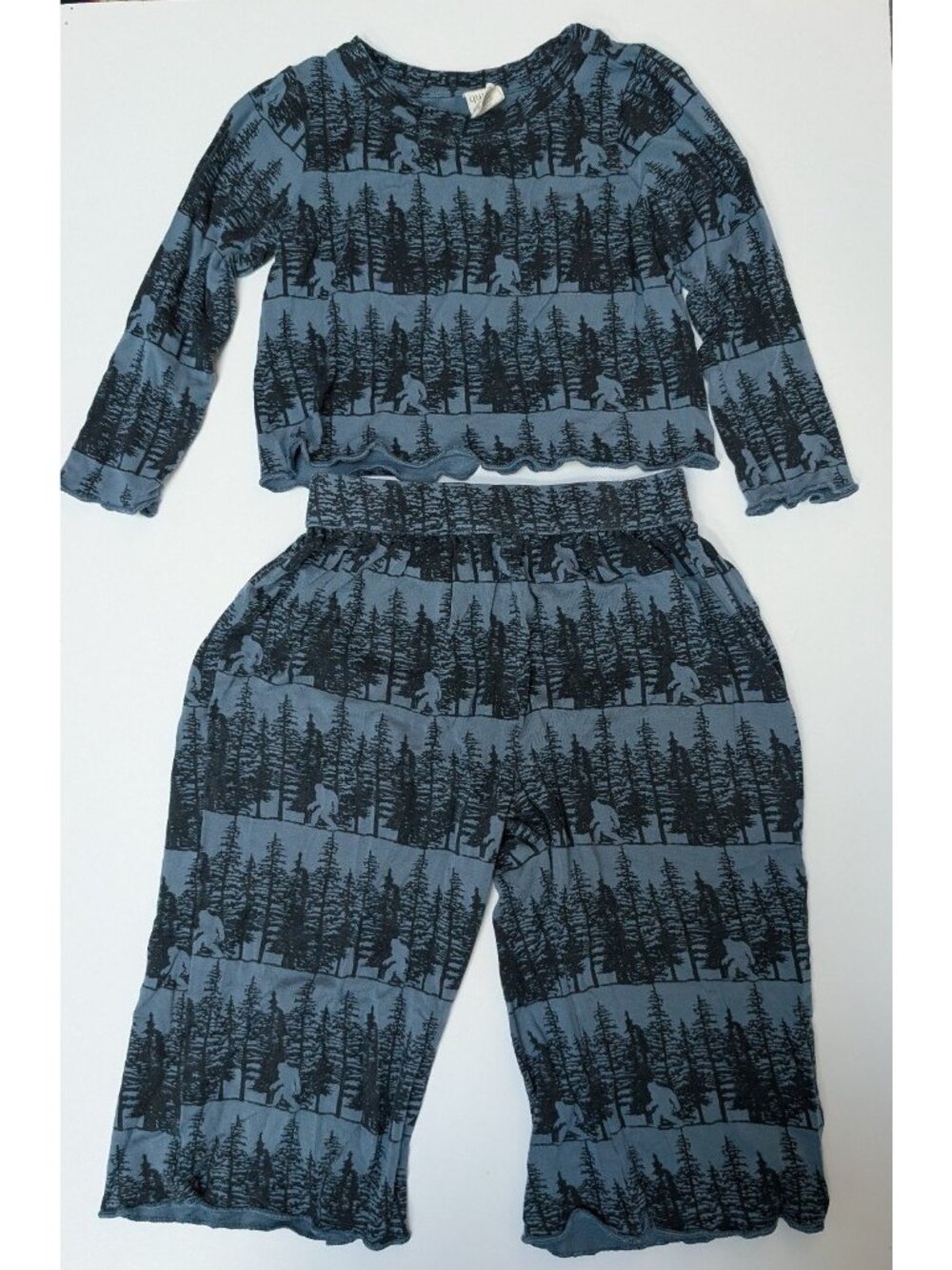 Kate Quinn Bamboo Blue Sasquatch 3T Long Sleeve Jade Set Bigfoot